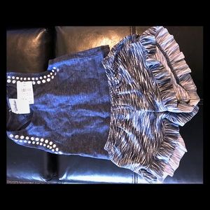 Navy and white tank top and shorts set